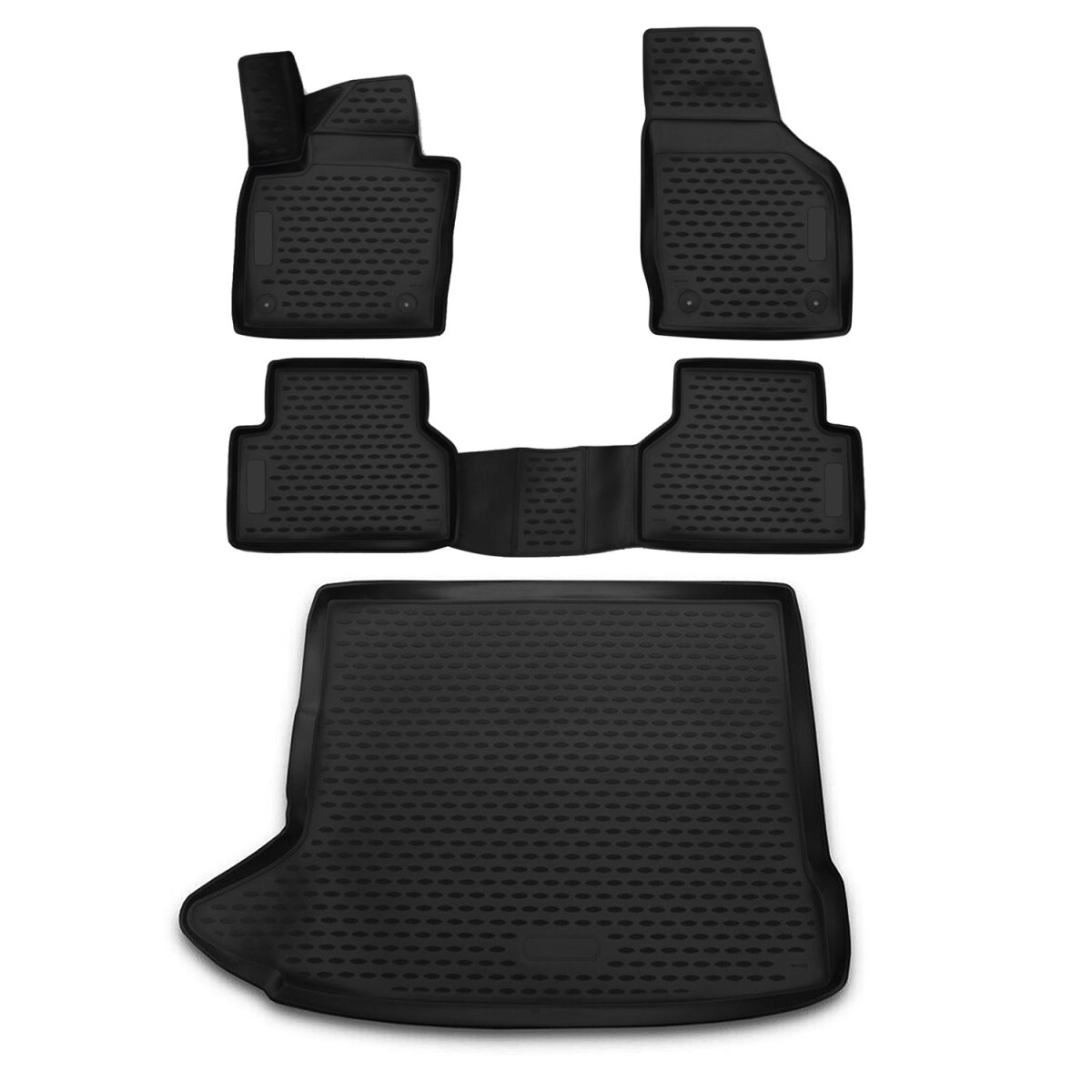 Audi Q3 Floor-Trunk Mats - Omac - 3D - Black - '13-'18